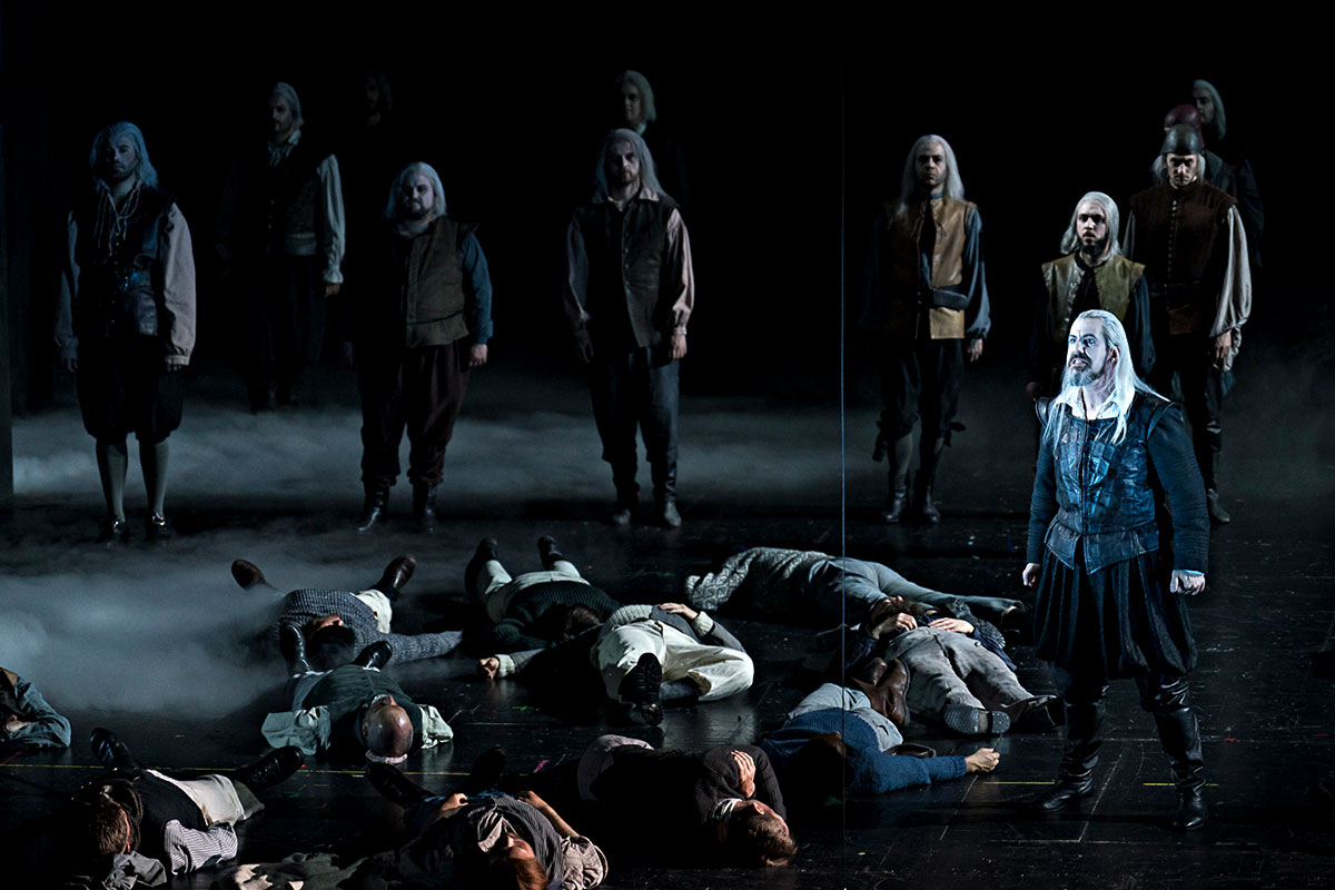 Szene aus Der Fliegende Holländer, Oper Graz, Bühne: Mechthild Feuerstein, Foto: Werner Kmetitsch